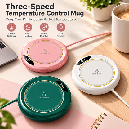 Electric Desk Mug Warmer with Auto Shutoff — Smart USB Coffee & Tea Cup Warmer for Home and Office
