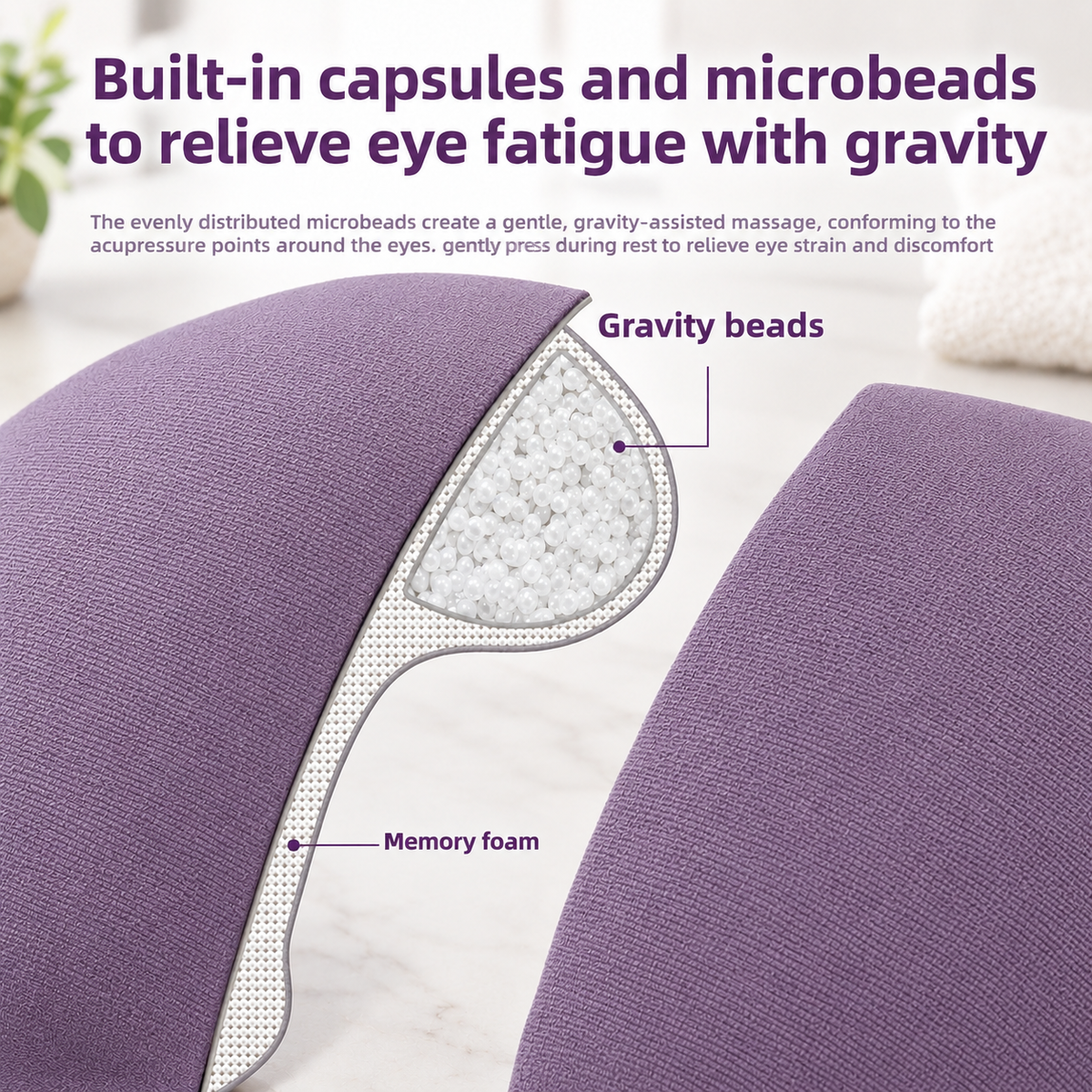 3D Weighted Sleep Eye Mask with Glass Beads