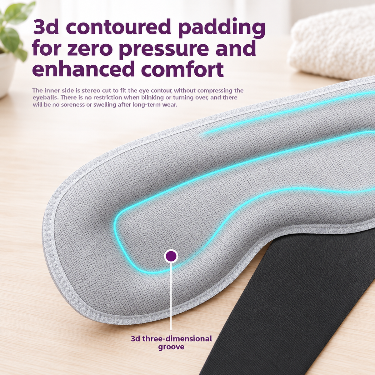 3D Weighted Sleep Eye Mask with Glass Beads